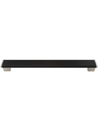 Tenor Cabinet Pull - 11 3/8 inch Center-to-Center in Espresso Brown/Satin Nickel.
